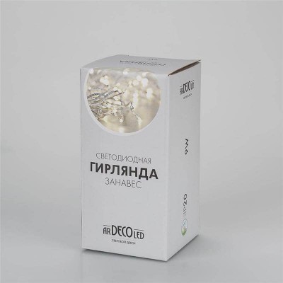 Светодиодная гирлянда Ardecoled занавес 230V белый ARD-Curtain-Home-1500X1500-Clear-144Led White 024829 - изображение 4 Светодиодная гирлянда Ardecoled занавес 230V белый ARD-Curtain-Home-1500X1500-Clear-144Led White 024829 - изображение 4