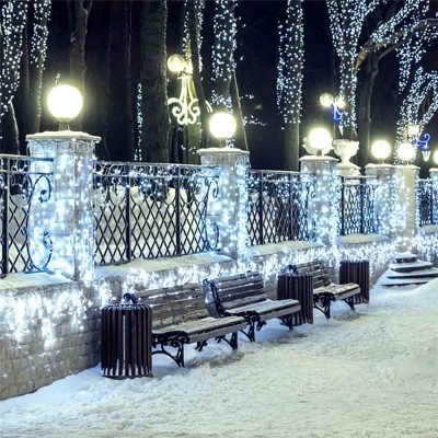 Уличная светодиодная гирлянда Ardecoled бахрома 230V холодный белый ARD-Edge-Classic-2400X600-Clear-88Led-Pulse White 034918 - изображение 3 Уличная светодиодная гирлянда Ardecoled бахрома 230V холодный белый ARD-Edge-Classic-2400X600-Clear-88Led-Pulse White 034918 - изображение 3