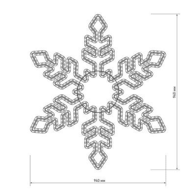 Светодиодная фигура Ardecoled Снежинка ARD-Snowflake-M1-940X940-648Led Blue 025304 - изображение 3 Светодиодная фигура Ardecoled Снежинка ARD-Snowflake-M1-940X940-648Led Blue 025304 - изображение 3