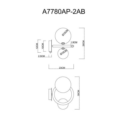 Бра Arte Lamp Albus A7780AP-2AB - изображение 2 Бра Arte Lamp Albus A7780AP-2AB - изображение 2