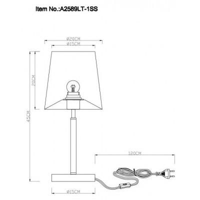 Настольная лампа Arte Lamp Rodos A2589LT-1SS - изображение 2 Настольная лампа Arte Lamp Rodos A2589LT-1SS - изображение 2