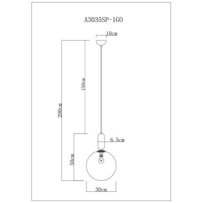 Подвесной светильник Arte Lamp Bolla-Sola A3035SP-1GO - изображение 3 Подвесной светильник Arte Lamp Bolla-Sola A3035SP-1GO - изображение 3