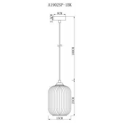 Подвесной светильник Arte Lamp Arwen A1902SP-1BK - изображение 2 Подвесной светильник Arte Lamp Arwen A1902SP-1BK - изображение 2