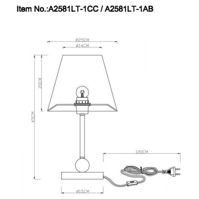 Настольная лампа Arte Lamp Elba A2581LT-1CC - изображение 3 Настольная лампа Arte Lamp Elba A2581LT-1CC - изображение 3