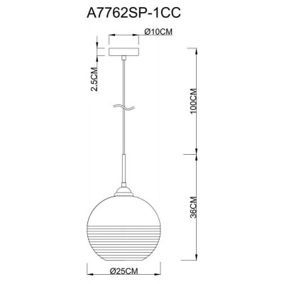 Подвесной светильник Arte Lamp Wave A7762SP-1CC - изображение 2 Подвесной светильник Arte Lamp Wave A7762SP-1CC - изображение 2