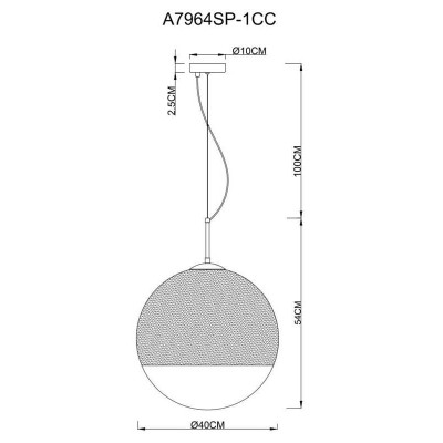 Подвесной светильник Arte Lamp Jupiter Chrome A7964SP-1CC - изображение 2 Подвесной светильник Arte Lamp Jupiter Chrome A7964SP-1CC - изображение 2