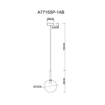 Подвесной светильник Arte Lamp Cameron A7715SP-1AB - изображение 2 Подвесной светильник Arte Lamp Cameron A7715SP-1AB - изображение 2