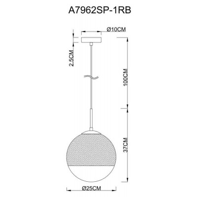 Подвесной светильник Arte Lamp Jupiter Copper A7962SP-1RB - изображение 2 Подвесной светильник Arte Lamp Jupiter Copper A7962SP-1RB - изображение 2