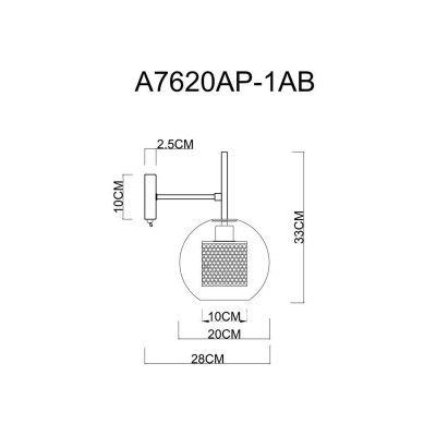 Бра Arte Lamp Manchester A7620AP-1AB - изображение 2 Бра Arte Lamp Manchester A7620AP-1AB - изображение 2