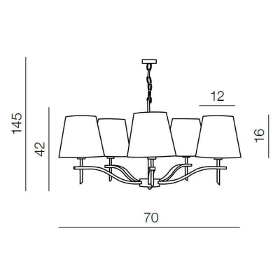 Подвесная люстра Azzardo Princessa 5 AZ0724 - изображение 2 Подвесная люстра Azzardo Princessa 5 AZ0724 - изображение 2