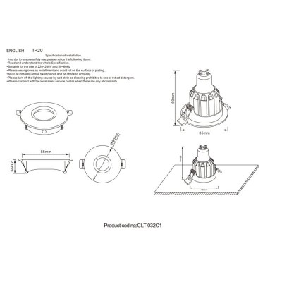 Встраиваемый светильник Crystal Lux CLT 032C1 WH - изображение 2 Встраиваемый светильник Crystal Lux CLT 032C1 WH - изображение 2