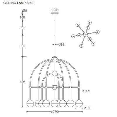 Подвесная люстра Crystal Lux Truena SP-PL6+3+1 Bronze - изображение 2 Подвесная люстра Crystal Lux Truena SP-PL6+3+1 Bronze - изображение 2
