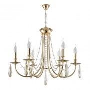 Подвесная люстра Crystal Lux Victoria SP6 Gold/Amber