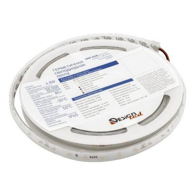 Светодиодная влагозащищенная лента DesignLed 4,8W/m 60LED/m 3528SMD теплый белый 5M 005704 - изображение 3 Светодиодная влагозащищенная лента DesignLed 4,8W/m 60LED/m 3528SMD теплый белый 5M 005704 - изображение 3