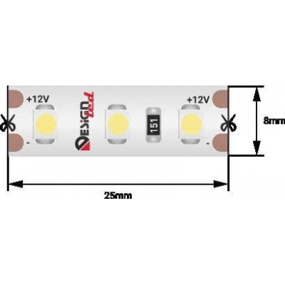Светодиодная влагозащищенная лента DesignLed 9,6W/m 120LED/m 3528SMD нейтральный белый 5M 002369 - изображение 2 Светодиодная влагозащищенная лента DesignLed 9,6W/m 120LED/m 3528SMD нейтральный белый 5M 002369 - изображение 2