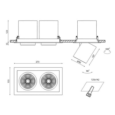 Встраиваемый светодиодный спот DesignLed SPL-SQ2-25-WW 003440 - изображение 2 Встраиваемый светодиодный спот DesignLed SPL-SQ2-25-WW 003440 - изображение 2