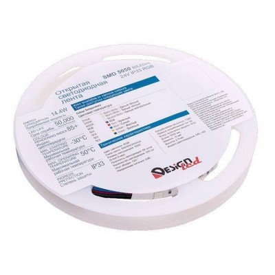 Светодиодная влагозащищенная лента DesignLed 14,4W/m 60LED/m 5050SMD разноцветный 5M 001653 - изображение 4 Светодиодная влагозащищенная лента DesignLed 14,4W/m 60LED/m 5050SMD разноцветный 5M 001653 - изображение 4