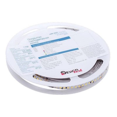 Светодиодная влагозащищенная лента DesignLed 17W/m 168LED/m 2835SMD холодный белый 5M 004201 - изображение 3 Светодиодная влагозащищенная лента DesignLed 17W/m 168LED/m 2835SMD холодный белый 5M 004201 - изображение 3