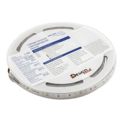 Светодиодная влагозащищенная лента DesignLed 4,8W/m 60LED/m 3528SMD теплый белый 5M 005702 - изображение 3 Светодиодная влагозащищенная лента DesignLed 4,8W/m 60LED/m 3528SMD теплый белый 5M 005702 - изображение 3
