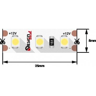 Светодиодная влагозащищенная лента DesignLed 9,6W/m 120LED/m 3528SMD теплый белый 5M 001487 - изображение 2 Светодиодная влагозащищенная лента DesignLed 9,6W/m 120LED/m 3528SMD теплый белый 5M 001487 - изображение 2