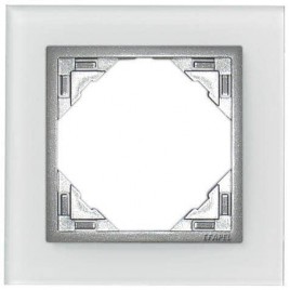 Рамка 1-постовая Efapel Logus 90 Crystal светлое стекло/алюминий 90910 TCA