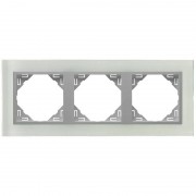 Рамка 3-постовая Efapel Logus 90 Crystal стекло/алюминий 90930 TCA