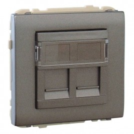 Лицевая панель Efapel Apolo 5000 для двух коннекторов RJ45 графит 50442 SGR
