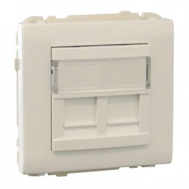 Лицевая панель Efapel Apolo 5000 для двух коннекторов RJ45 белый 50442 SBR
