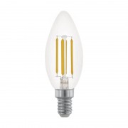Лампа светодиодная филаментная диммируемая Eglo E14 3,5W 2700К прозрачная 11704