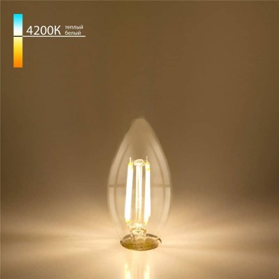Лампа светодиодная филаментная Elektrostandard E14 7W 4200K прозрачная 4690389062896 - изображение 2 Лампа светодиодная филаментная Elektrostandard E14 7W 4200K прозрачная 4690389062896 - изображение 2