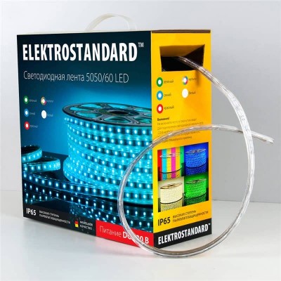 Светодиодная влагозащищенная лента Elektrostandard 14,4W/m 60LED/m 5050SMD белый 50M 4690389073861 - изображение 2 Светодиодная влагозащищенная лента Elektrostandard 14,4W/m 60LED/m 5050SMD белый 50M 4690389073861 - изображение 2