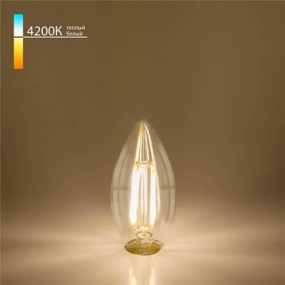 Лампа светодиодная филаментная диммируемая Elektrostandard E14 5W 4200K прозрачная 4690389140990 - изображение 2 Лампа светодиодная филаментная диммируемая Elektrostandard E14 5W 4200K прозрачная 4690389140990 - изображение 2