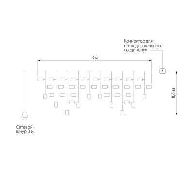 Уличная светодиодная гирлянда Eurosvet бахрома 230V 100-101 теплый белый - изображение 2 Уличная светодиодная гирлянда Eurosvet бахрома 230V 100-101 теплый белый - изображение 2