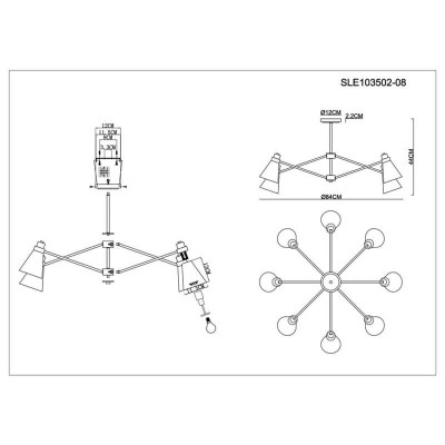 Потолочная люстра Evoluce Biane SLE103502-08 - изображение 2 Потолочная люстра Evoluce Biane SLE103502-08 - изображение 2