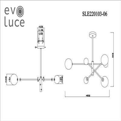 Подвесная люстра Evoluce Arcola SLE220103-06 - изображение 2 Подвесная люстра Evoluce Arcola SLE220103-06 - изображение 2