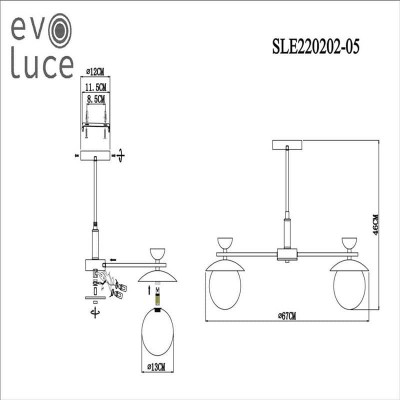 Подвесная люстра Evoluce Genova SLE220202-05 - изображение 2 Подвесная люстра Evoluce Genova SLE220202-05 - изображение 2