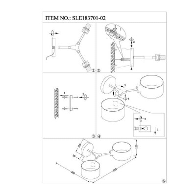 Бра Evoluce Gimento SLE183701-02 - изображение 2 Бра Evoluce Gimento SLE183701-02 - изображение 2