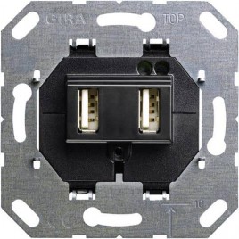 Розетка двойная USB А Gira System 55 для электропитания выходы 235900