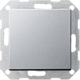 Выключатель кнопочный одноклавишный перекрестный Gira System 55 10A 250V алюминий 012726