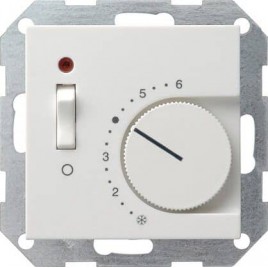 Термостат Gira System 55 теплого пола чисто-белый шелковисто-матовый 039227