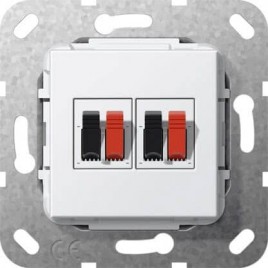 Аудиорозетка 2-местная Gira System 55 чисто-белый глянцевый 569303