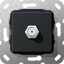 Розетка SAT-F Gira System 55 черный матовый 565010