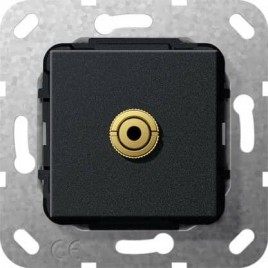Розетка Minijack Gira System 55 черный матовый 564810