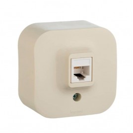 Розетка телефонная RJ11 Legrand Quteo слоновая кость 782244