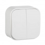 Выключатель двухклавишный Legrand Quteo 10A 250V белый 782202