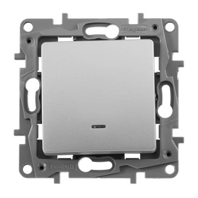 Переключатель одноклавишный Legrand Etika с подсветкой 10A 250V алюминий 672415 - изображение 2 Переключатель одноклавишный Legrand Etika с подсветкой 10A 250V алюминий 672415 - изображение 2