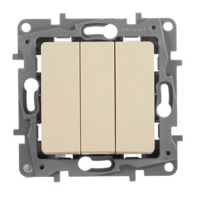 Выключатель трехклавишный Legrand Etika 10A 250V слоновая кость 672313 - изображение 3 Выключатель трехклавишный Legrand Etika 10A 250V слоновая кость 672313 - изображение 3