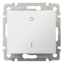 Выключатель одноклавишный двухполюсный Legrand Valena 16A 250V белый 774204