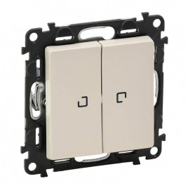 Выключатель двухклавишный Legrand Valena Life 10A 250V с подсветкой слоновая кость 752528
