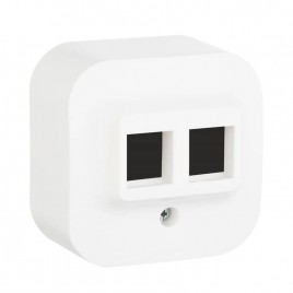 Адаптер для розетки 2хRJ45 Legrand Quteo Keystone белый 782226